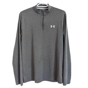 Under ARMOUR Heatgear Suelto Loose Fit 1/4 Zip Pullover Grey Medium @Z